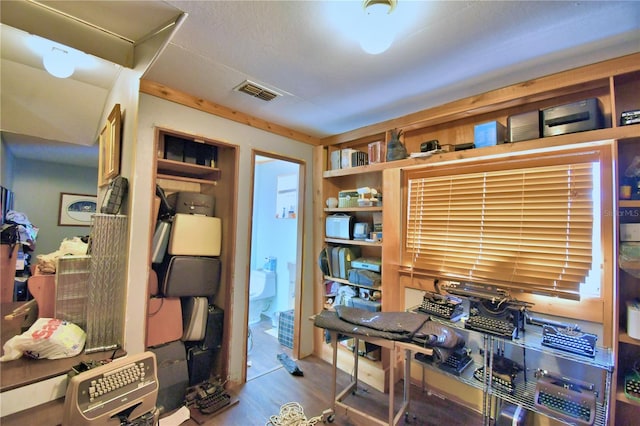 office space featuring hardwood / wood-style floors