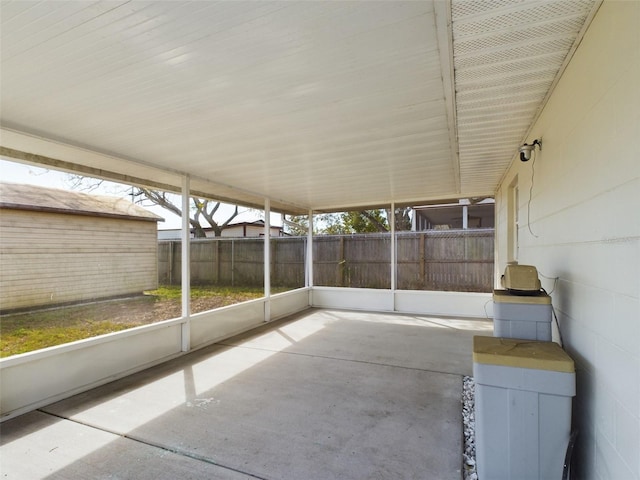 view of unfurnished sunroom