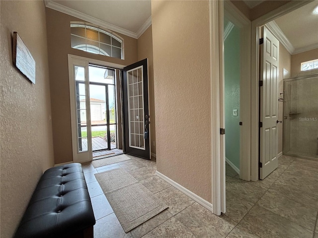 entrance foyer with crown molding