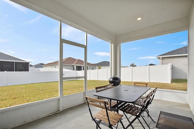 view of sunroom