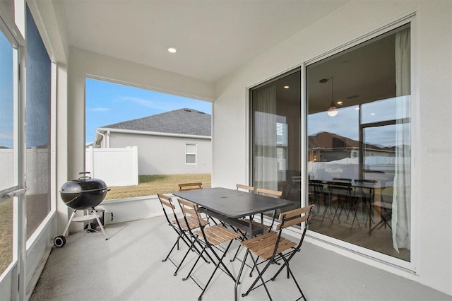 view of sunroom