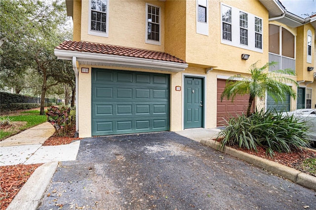 view of property featuring a garage