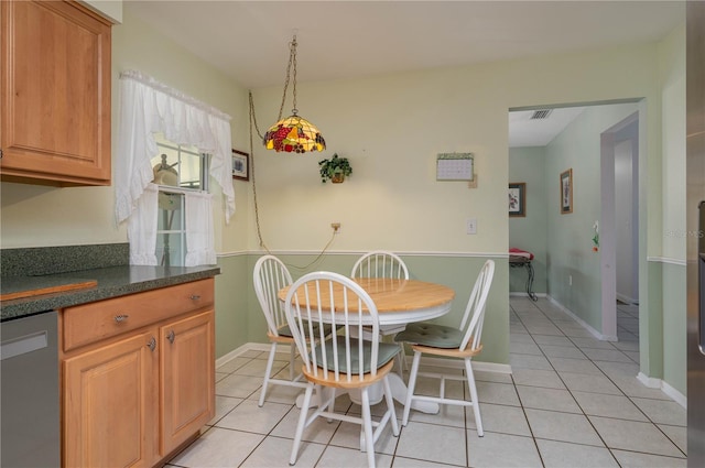 view of tiled dining room