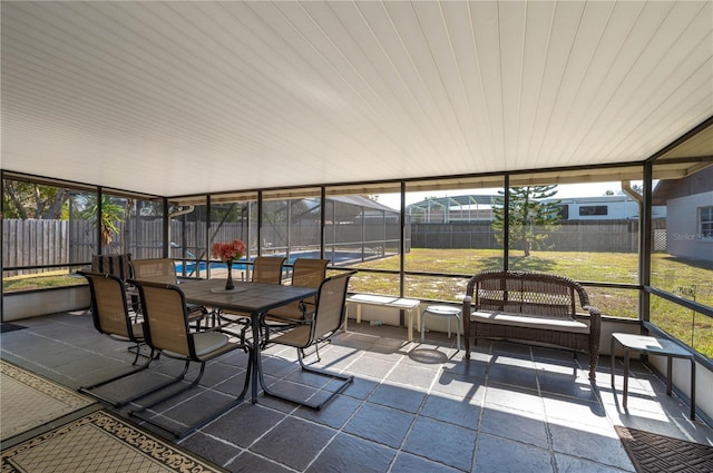 sunroom with plenty of natural light