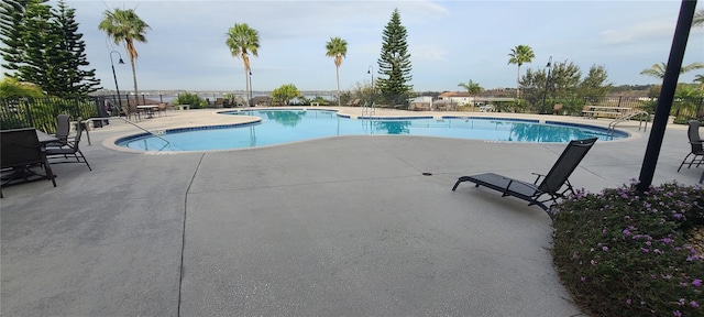 view of pool featuring a patio