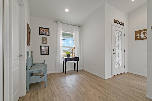 foyer entrance featuring light hardwood / wood-style floors