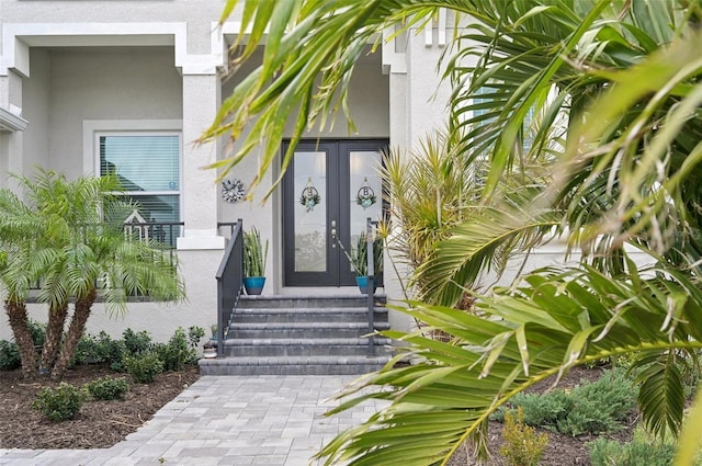 doorway to property with french doors