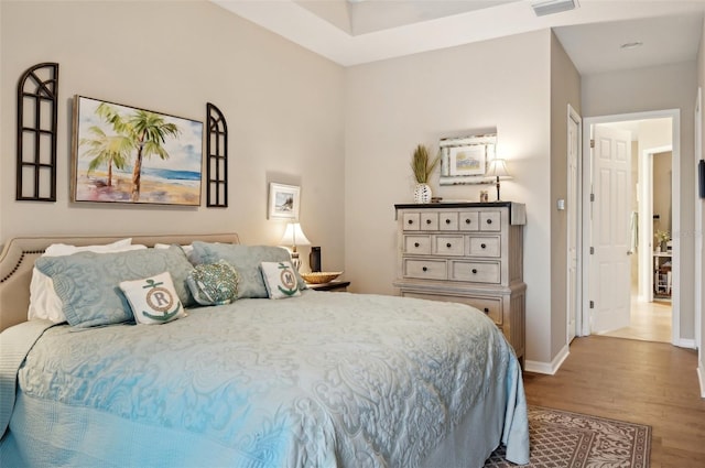 bedroom featuring light hardwood / wood-style flooring