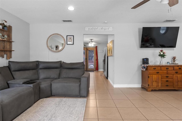 view of tiled living room