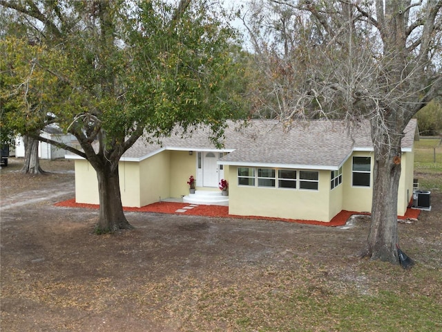 view of front of home featuring central AC