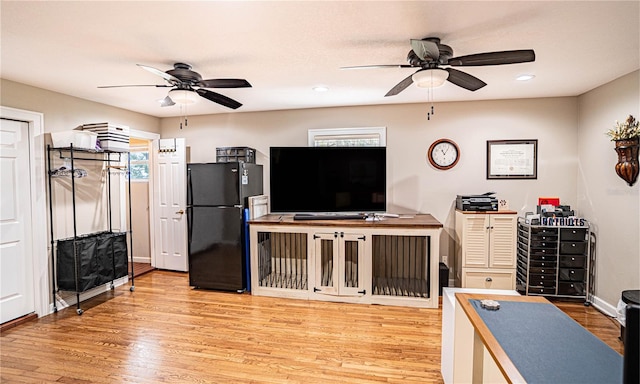 interior space with light hardwood / wood-style floors