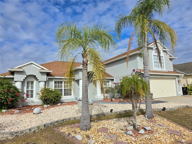 view of front of house with a garage