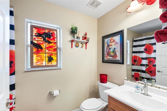 bathroom with toilet and vanity