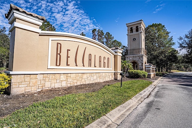 view of community sign