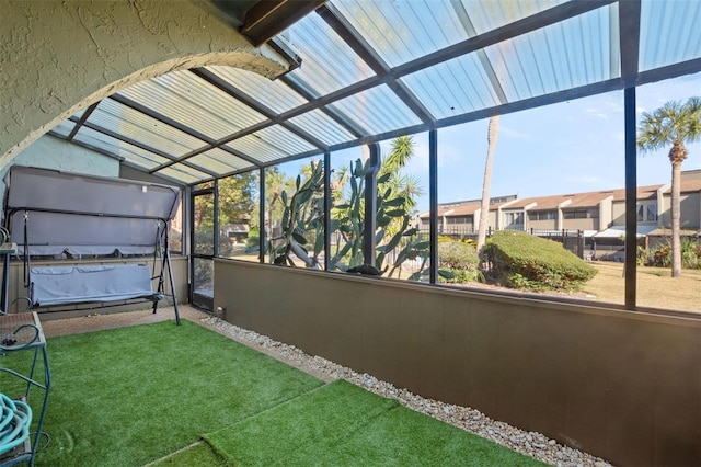 view of unfurnished sunroom