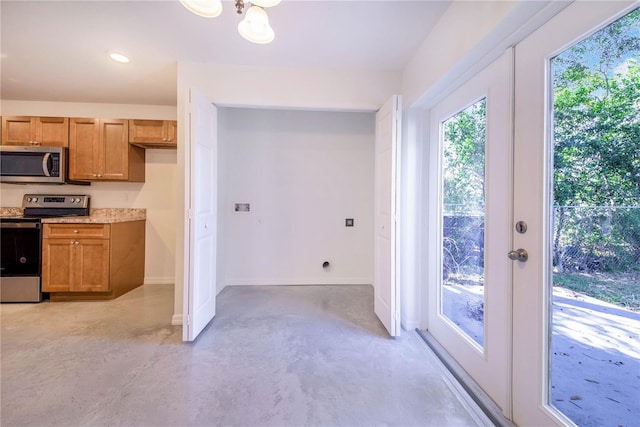 kitchen featuring stainless steel appliances and french doors