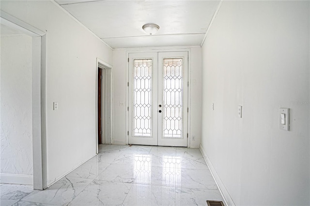 foyer with french doors