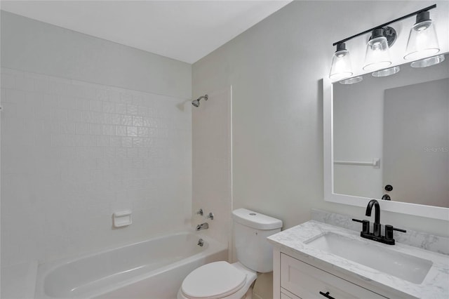 full bathroom featuring vanity, toilet, and shower / bathing tub combination