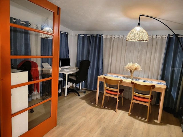 dining area featuring light hardwood / wood-style flooring