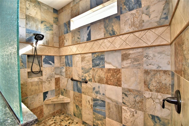 room details with tiled shower