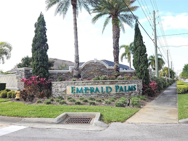 view of community sign