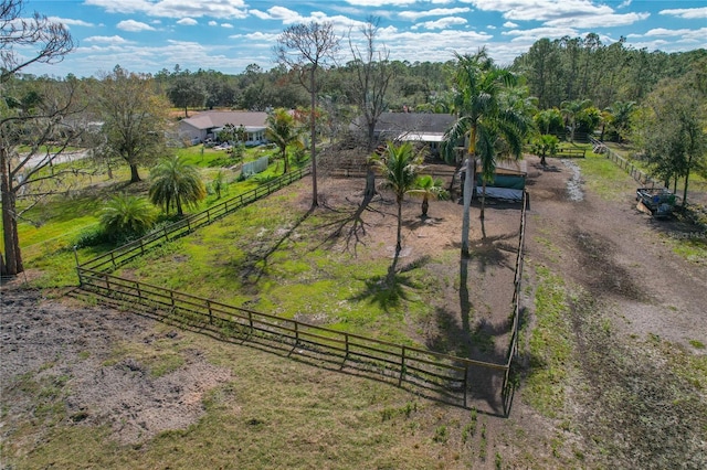 drone / aerial view with a rural view