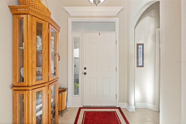 view of tiled entrance foyer