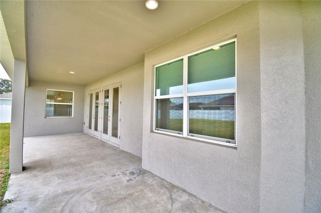 view of patio with french doors