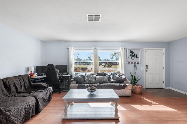 living room featuring hardwood / wood-style floors