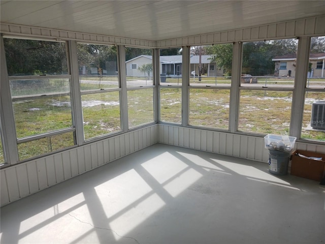 unfurnished sunroom with a wealth of natural light