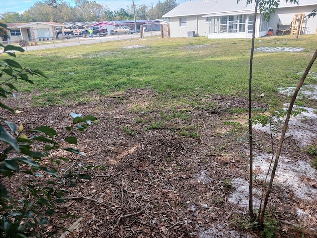 view of yard featuring cooling unit