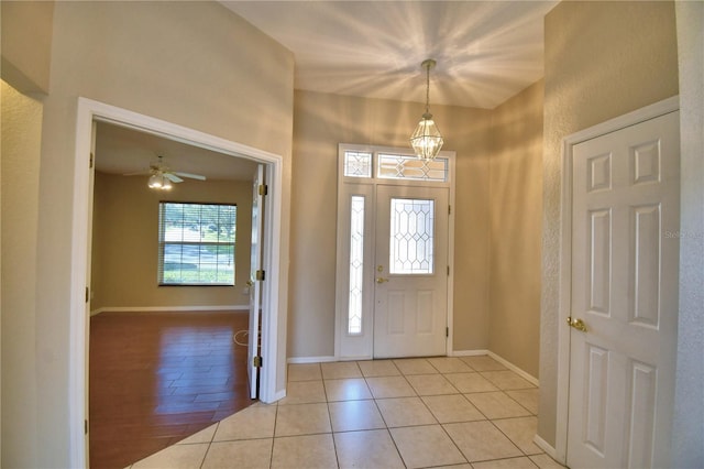 view of tiled foyer entrance