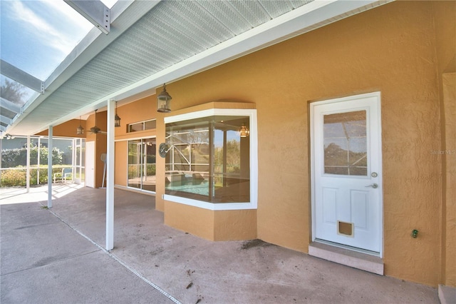 view of patio / terrace with ceiling fan