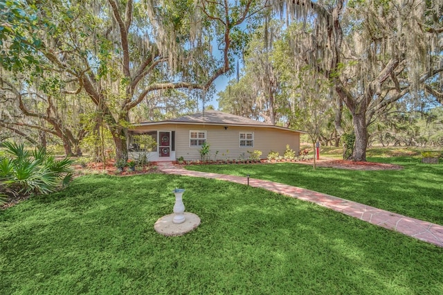 exterior space featuring a front yard