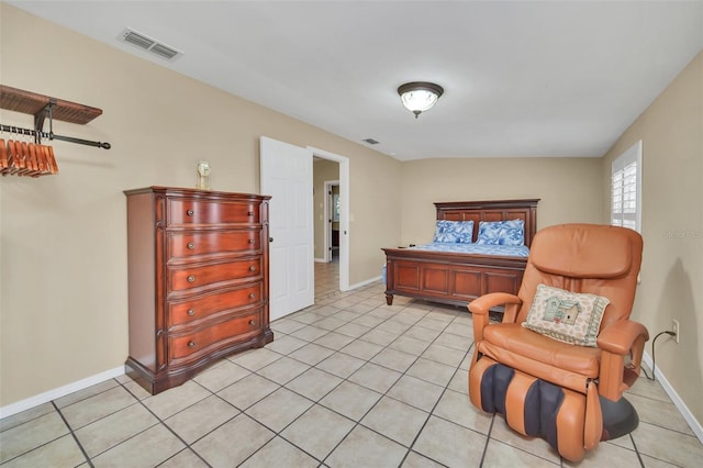 living area featuring light tile patterned floors