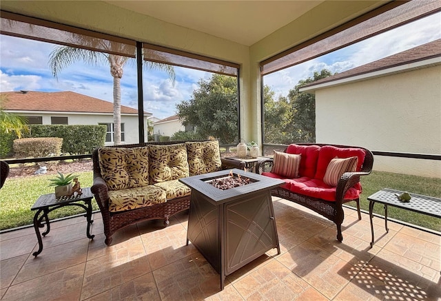 view of sunroom