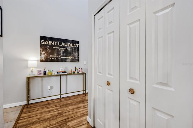 interior space with hardwood / wood-style flooring