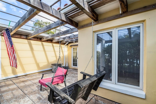 view of patio with a pergola