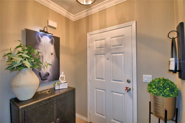 entrance foyer with crown molding