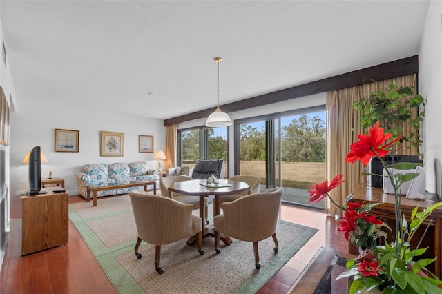 dining space featuring hardwood / wood-style flooring