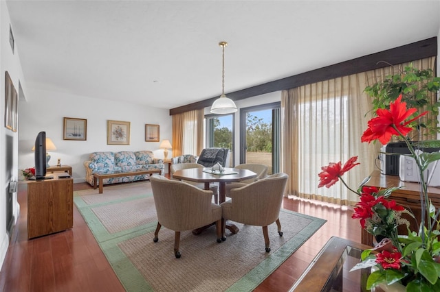 dining area featuring hardwood / wood-style flooring