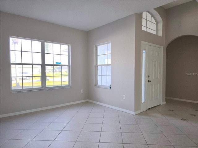 view of tiled foyer entrance