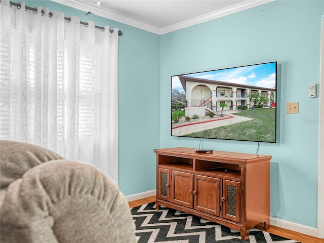 2002 Granada Ct Unit 1, Lake Wales, FL 33898 - sitting room featuring ornamental molding and hardwood / wood-style flooring