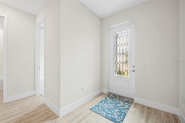 entryway with light wood-type flooring