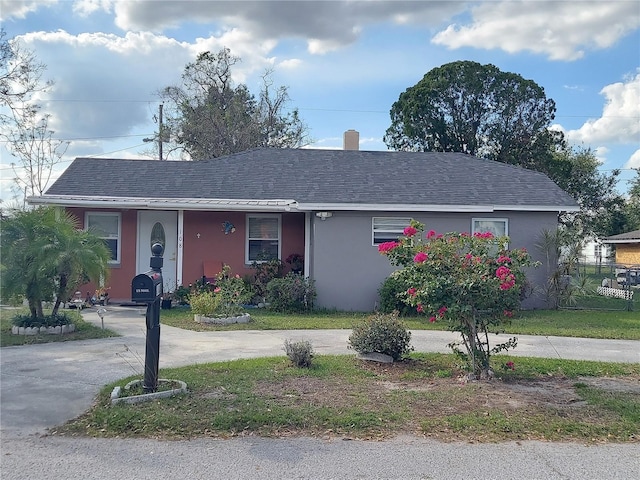 view of single story home