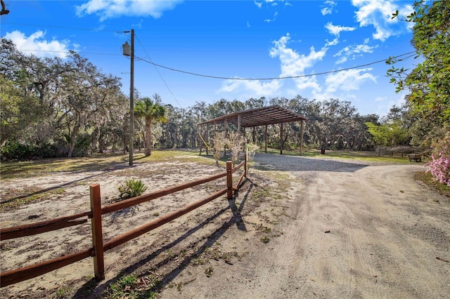 view of road featuring driveway