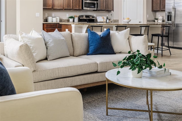 living room featuring light hardwood / wood-style floors