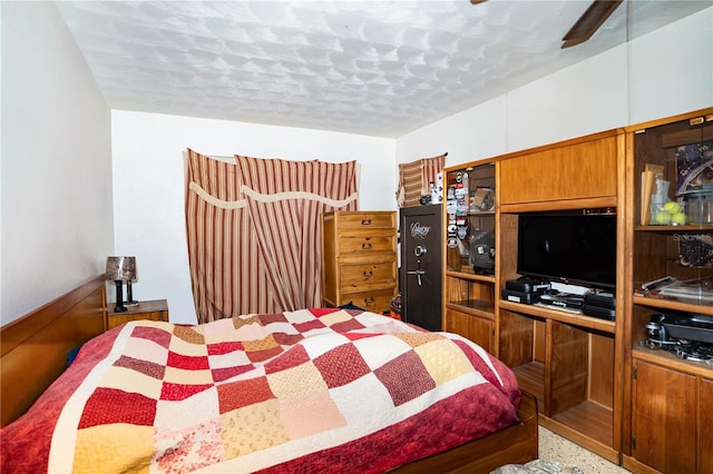 bedroom with a textured ceiling