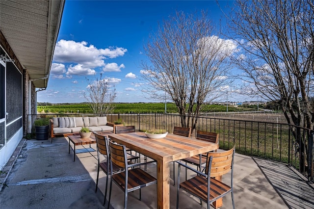 view of patio featuring an outdoor hangout area