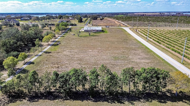 drone / aerial view with a rural view